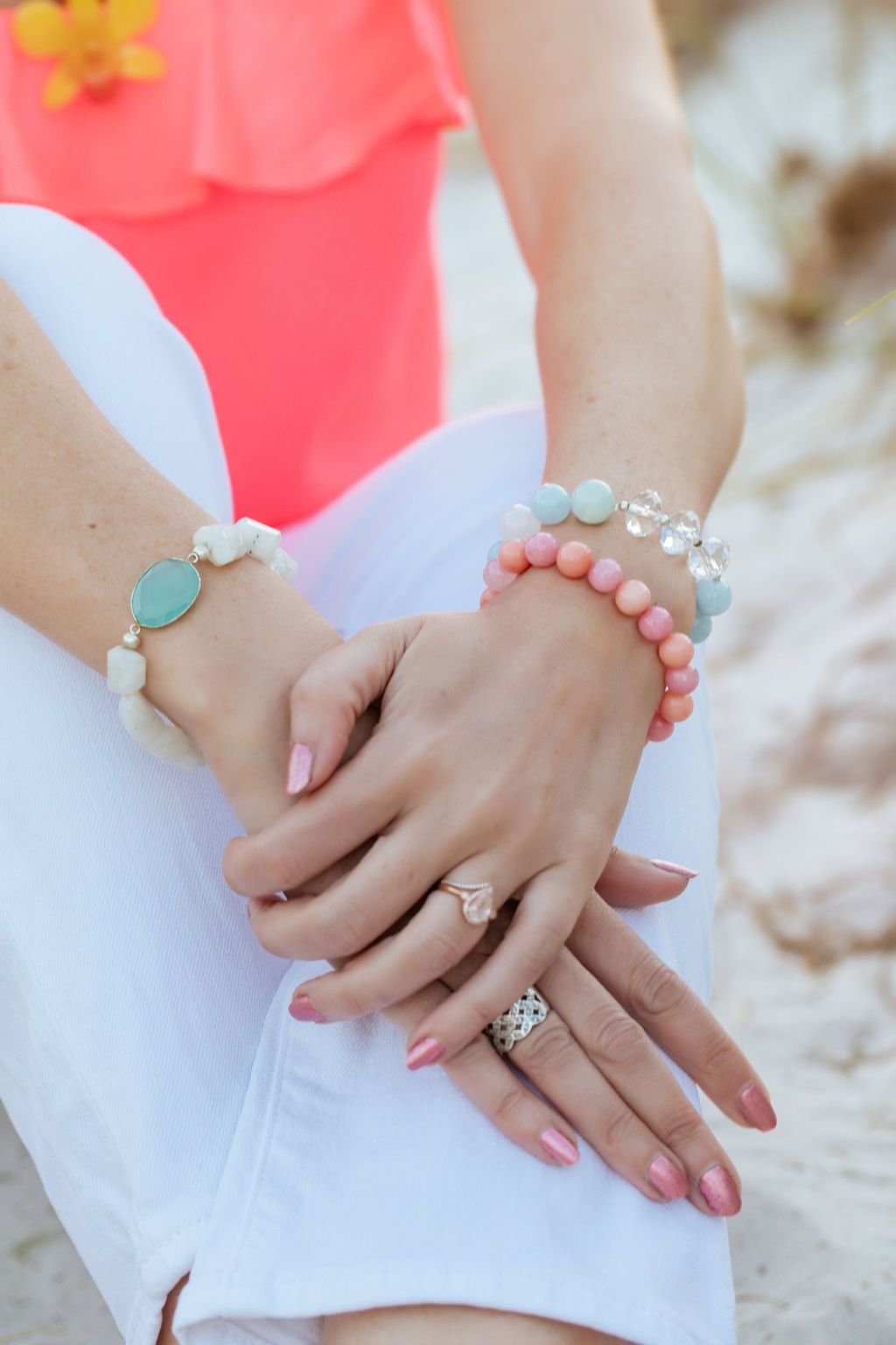 海藍寶手鍊佩戴左手