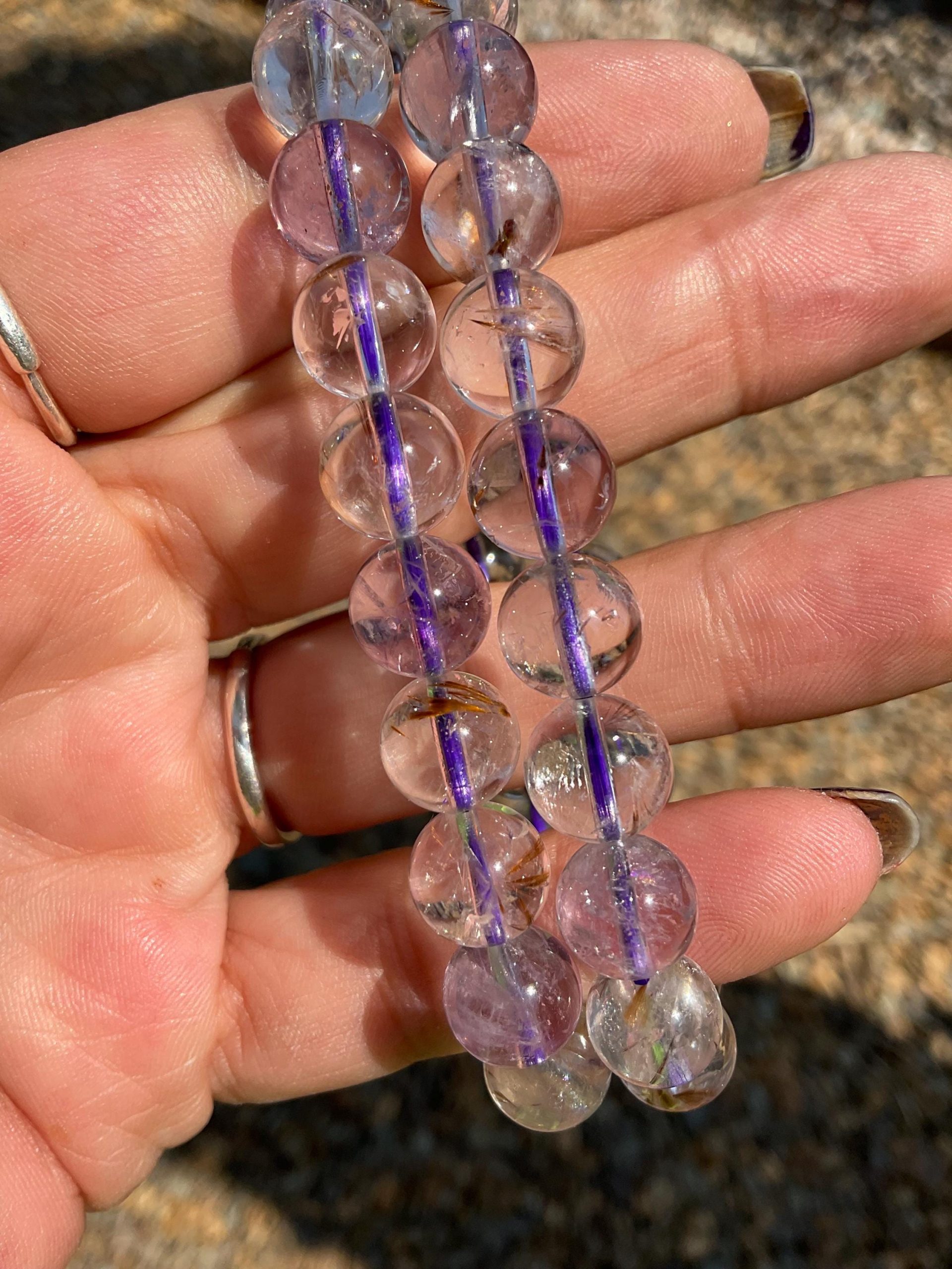 紫鈦晶手鍊 - 高品質水晶珠鍊
