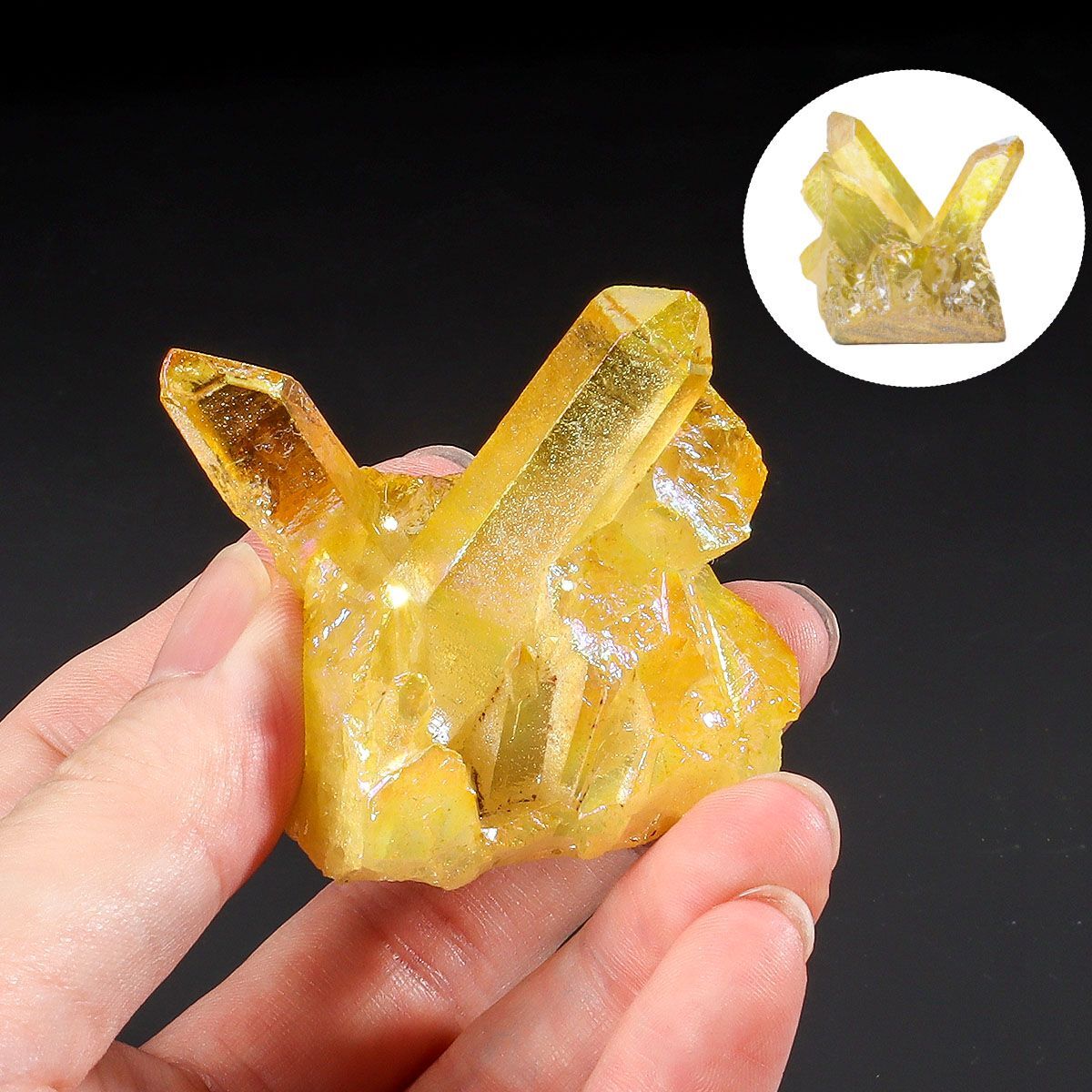 黃玉原石晶簇