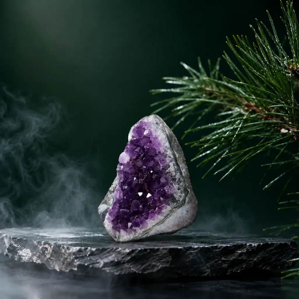 紫水晶簇細節 消磁淨化